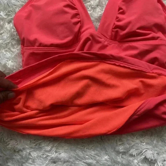 Athleta Halter Swimming Tank Top Orange Size S - Picture 5 of 12